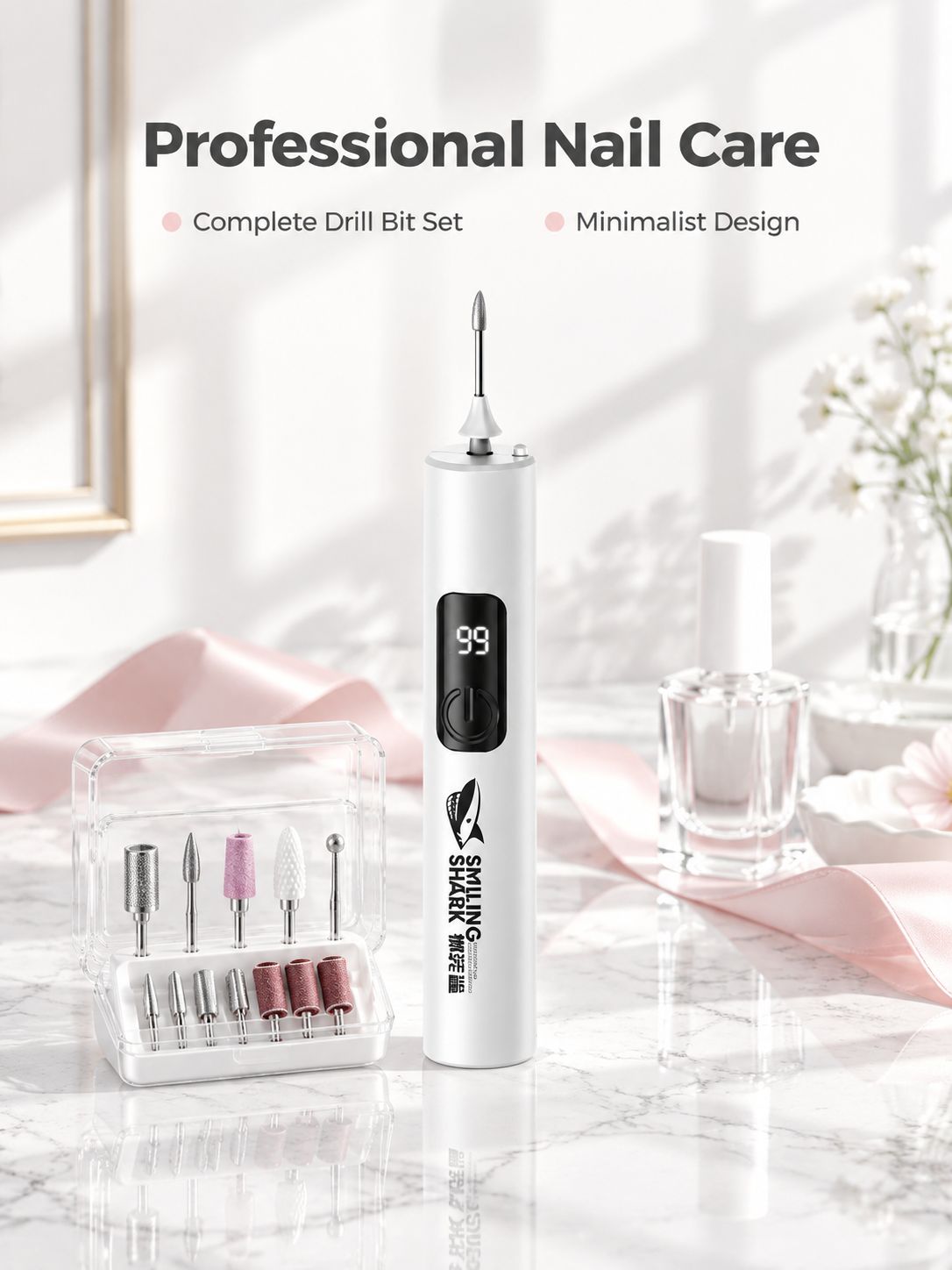 Portable Rechargeable Nail Drill Pen Set, Compact and Easy to Carry