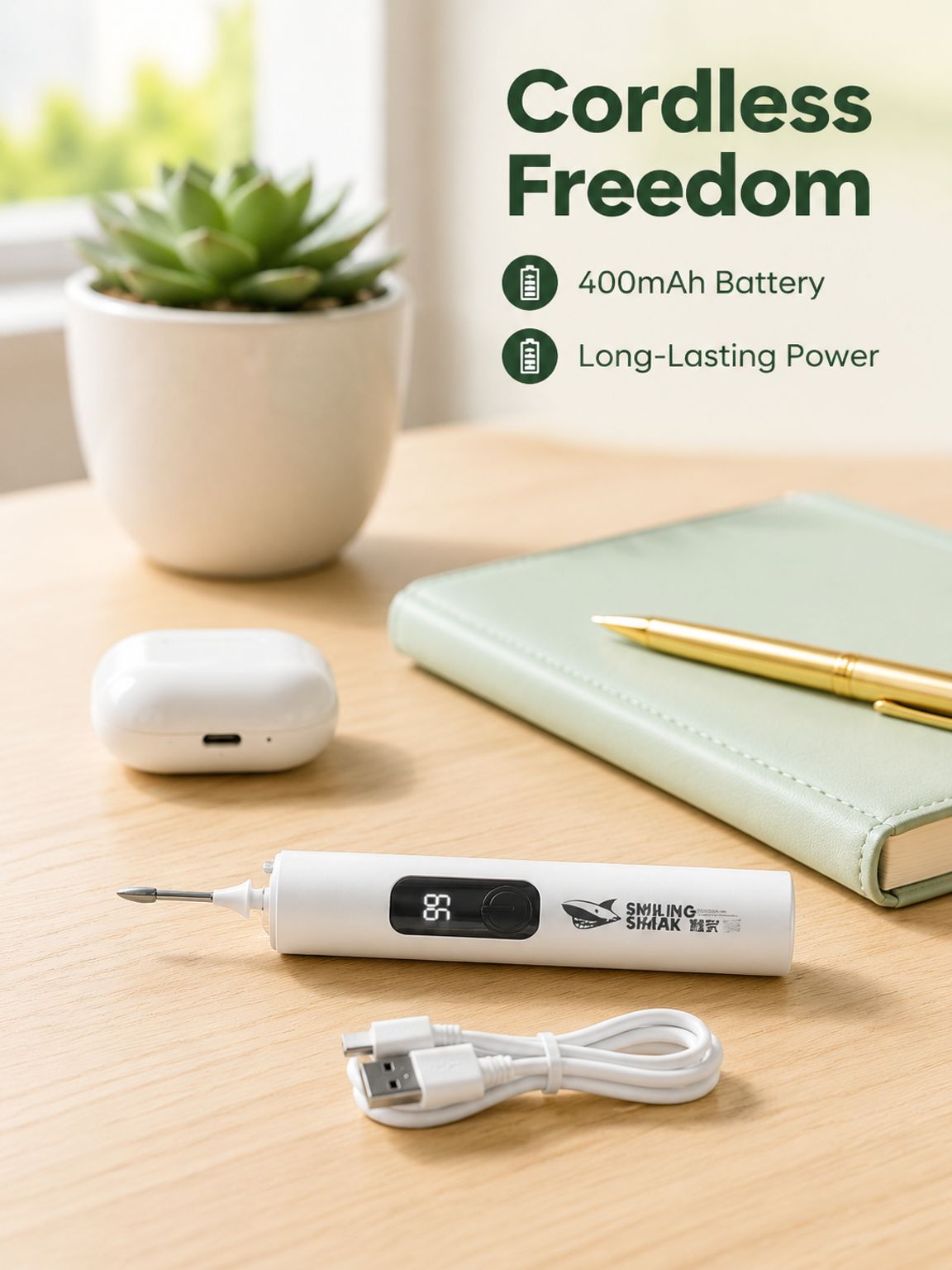 Portable Rechargeable Nail Drill Pen Set, Compact and Easy to Carry