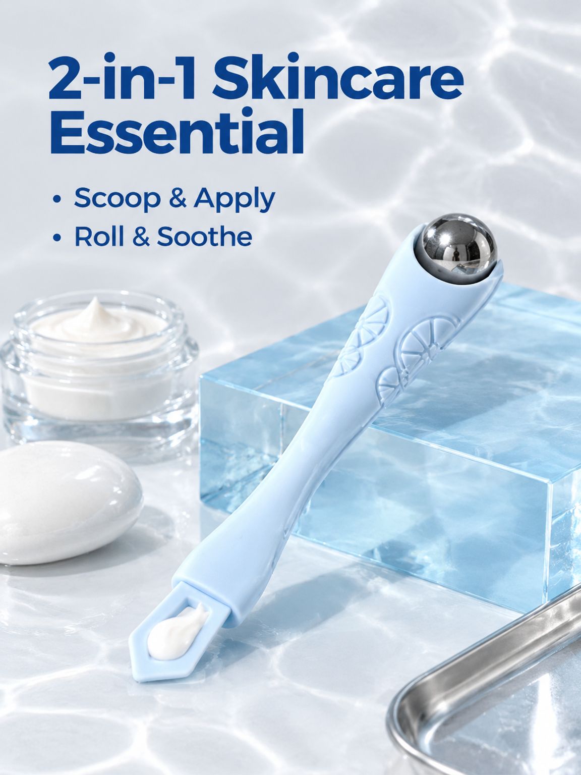 Dual-Ended Eye Cream Massage Roller, 2-in-1 Eye Care Tool