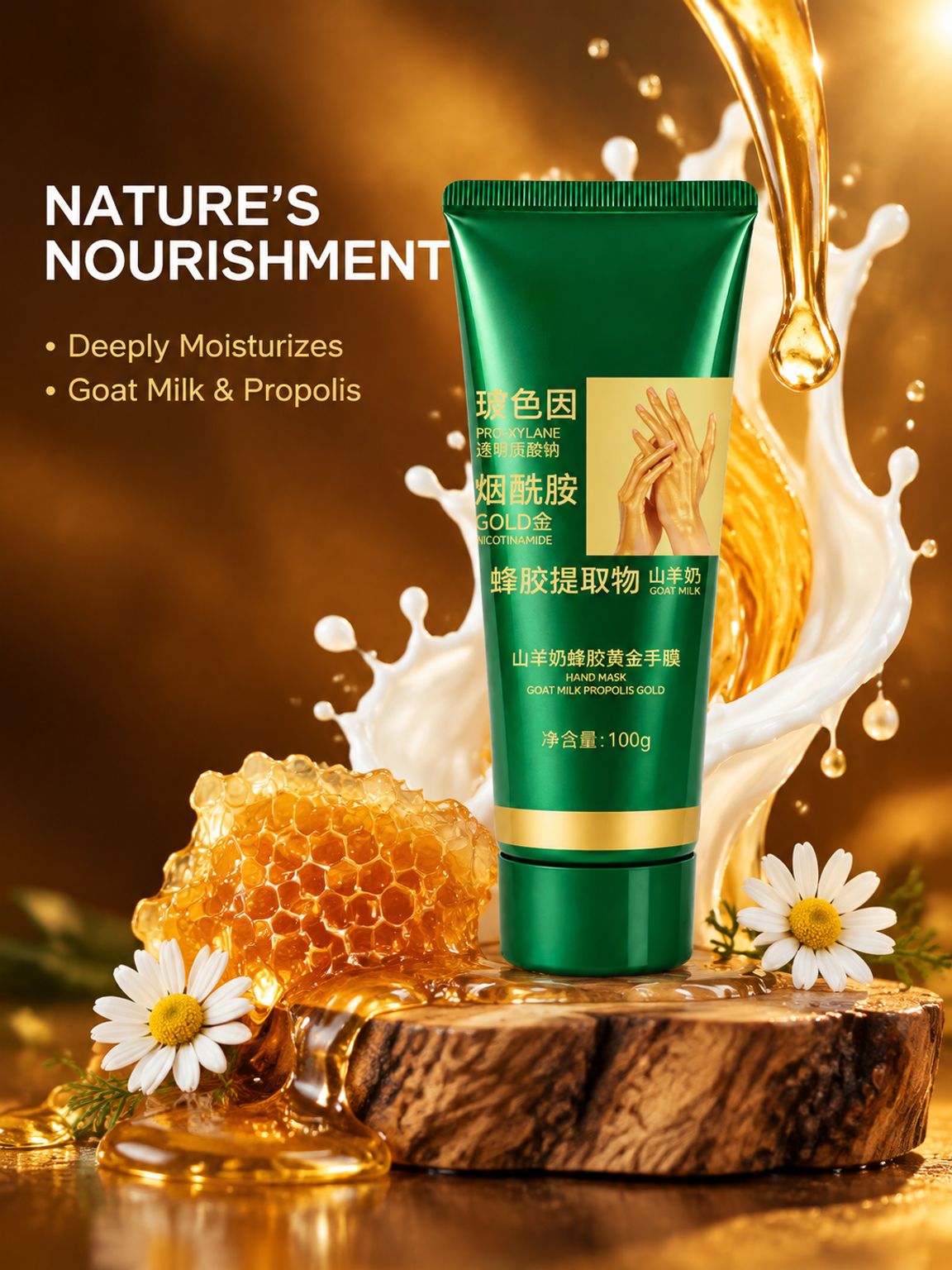 Golden Moisturizing Goat Milk Propolis Hand Mask