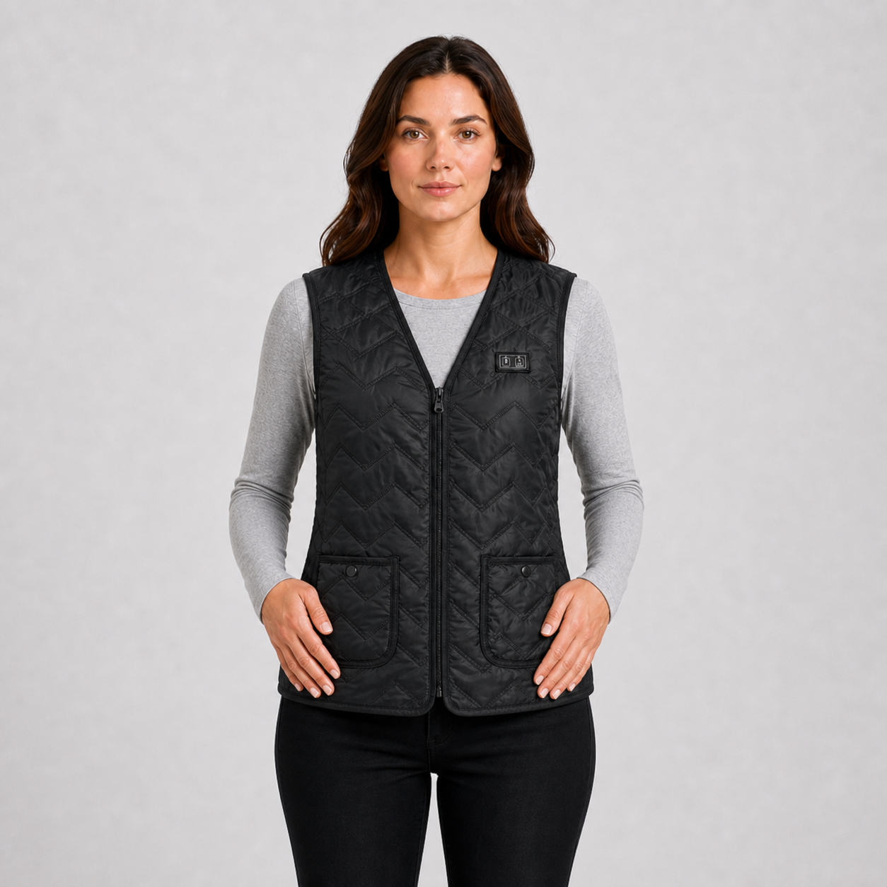 Women's Rechargeable Heated Vest for Outdoors l Black