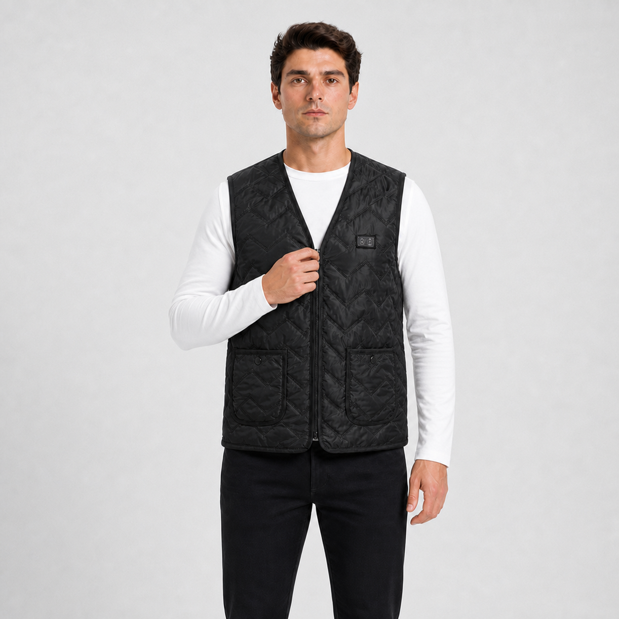 Men's Rechargeable Heated Vest for Outdoors l Black