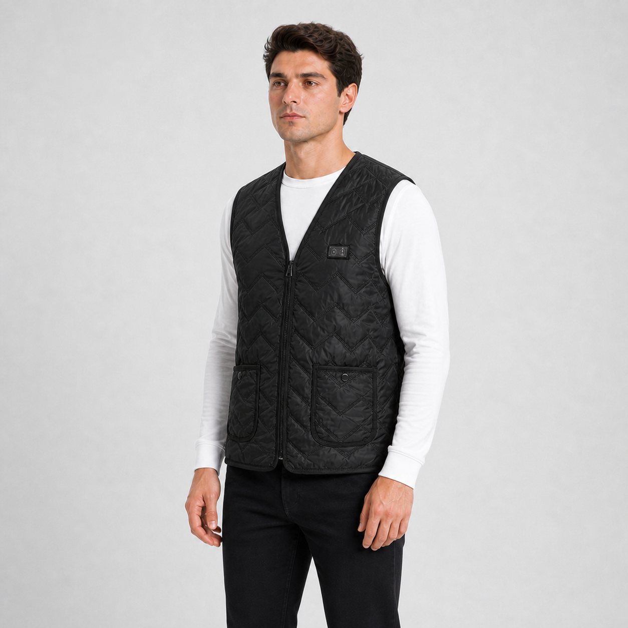 Men's Rechargeable Heated Vest for Outdoors l Black