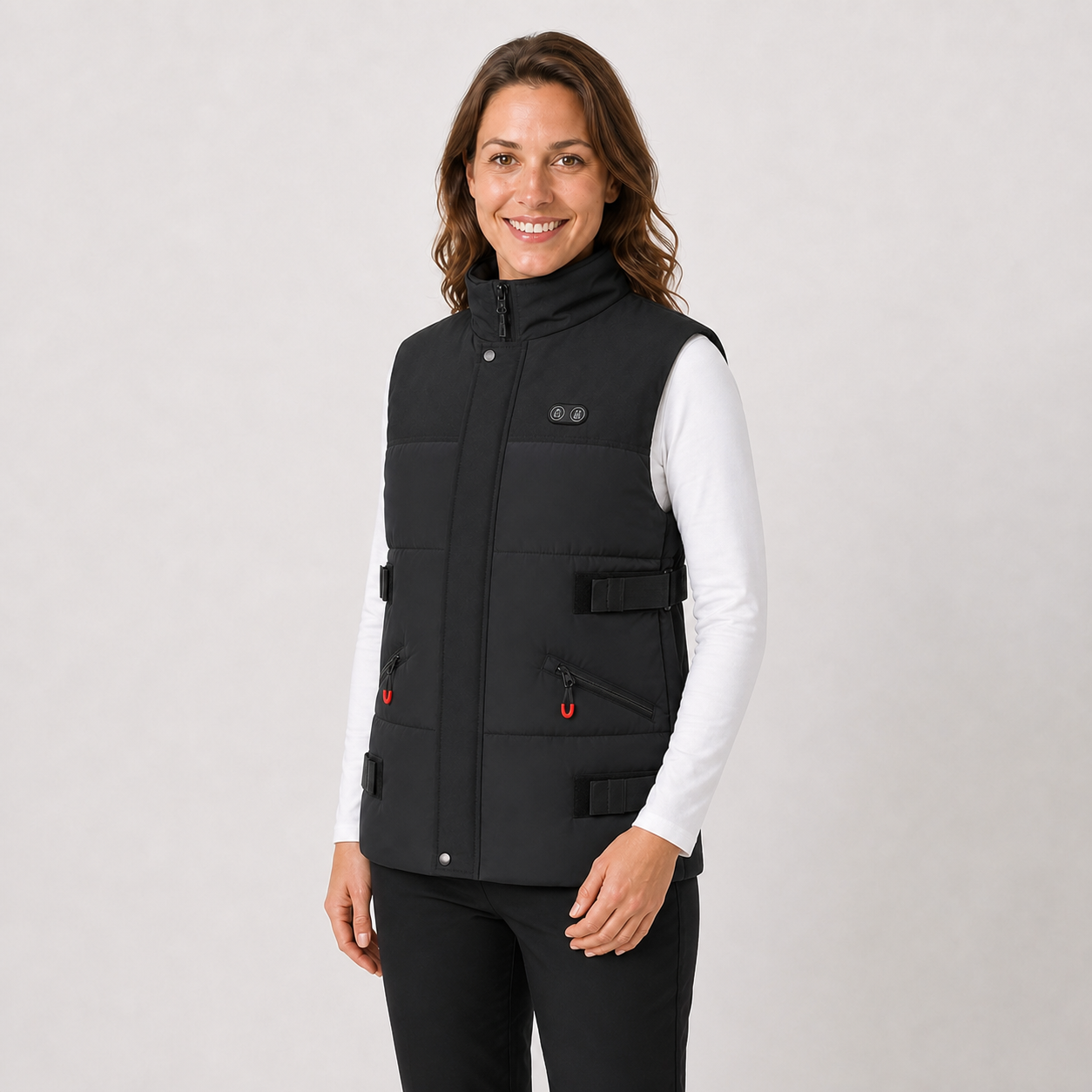 Women's Premium Heated Vest Designed for Cold Weather Comfort-Black