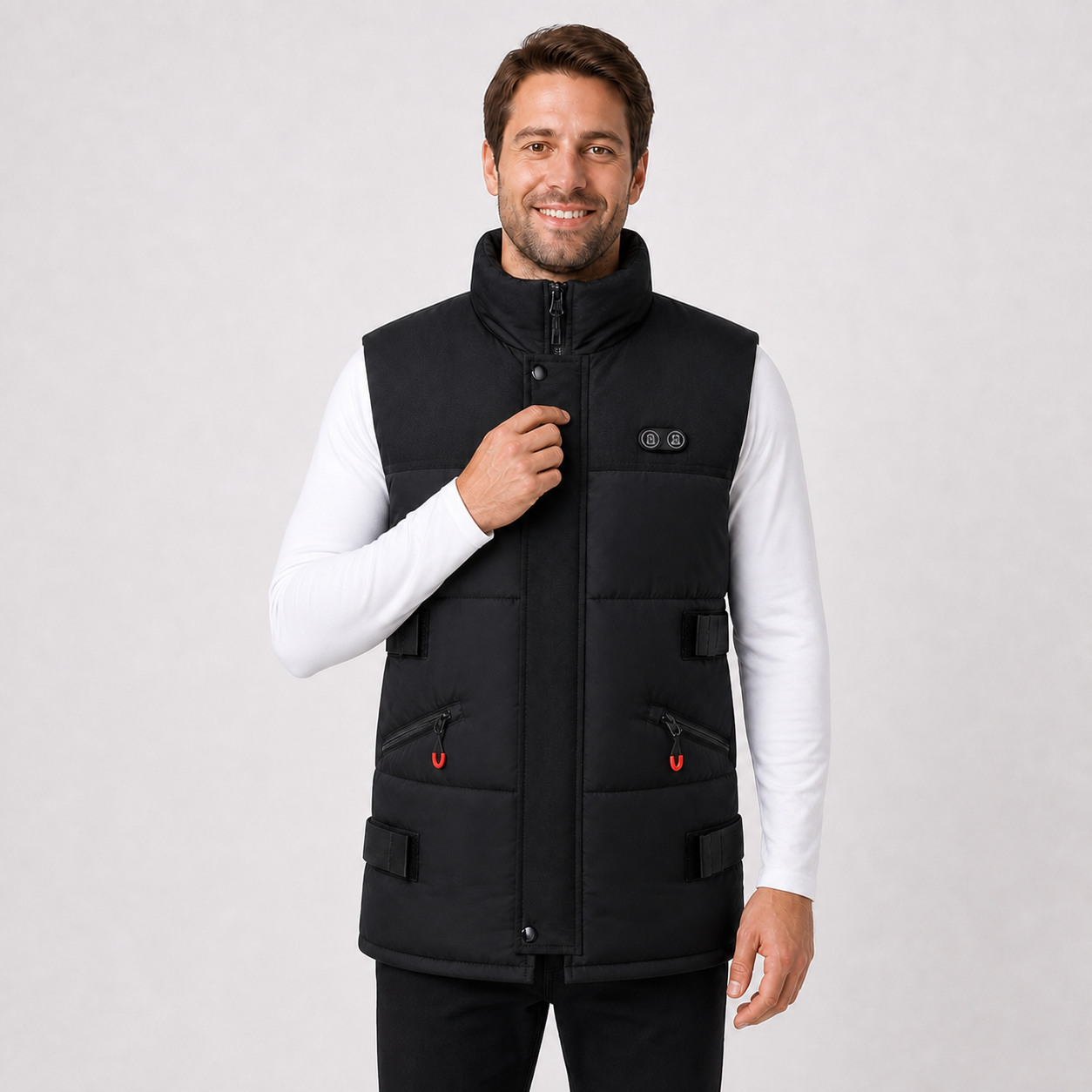 Men's Premium Heated Vest Designed for Cold Weather Comfort-Black