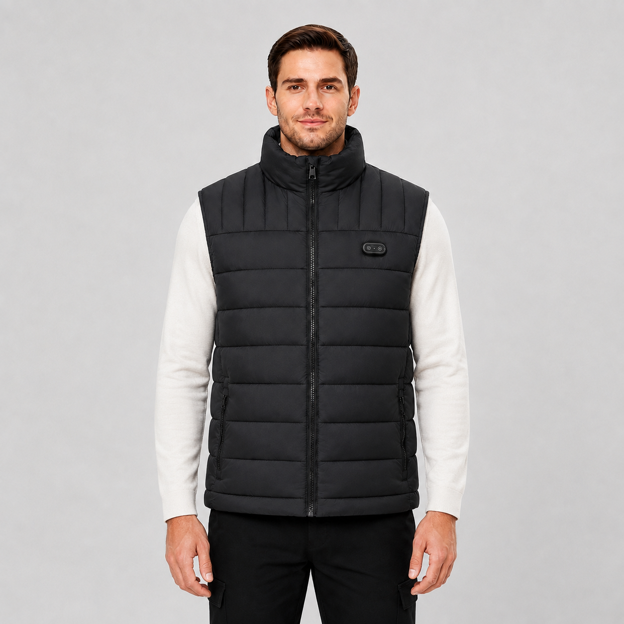Men's Premium Heated Vest for Outdoor Winter Adventures-Black