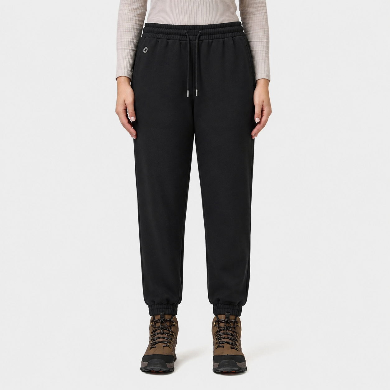 Women's Smart Heated Sweatpants with Adjustable Warmth-Black