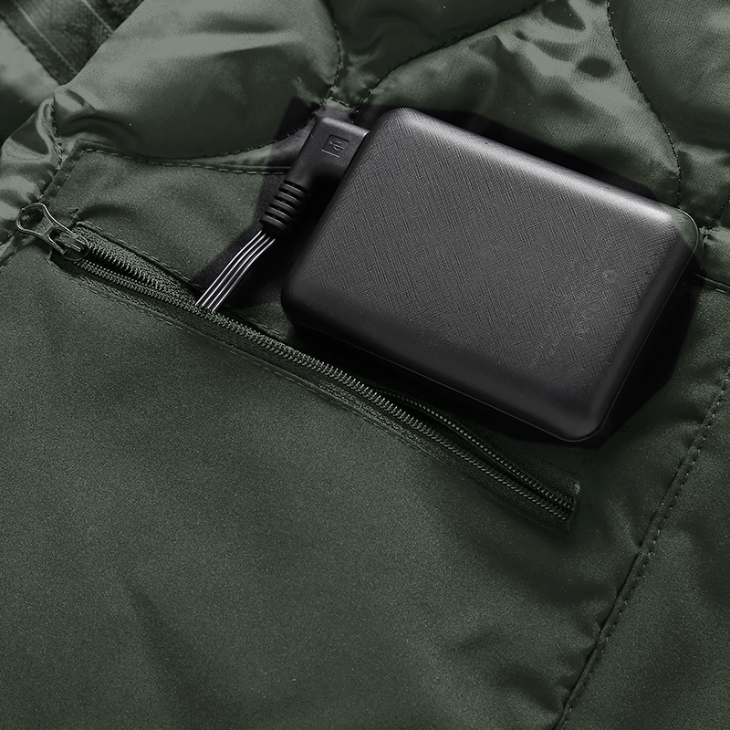 Men's 9-Zone Heated Winter Jacket with Detachable Hood