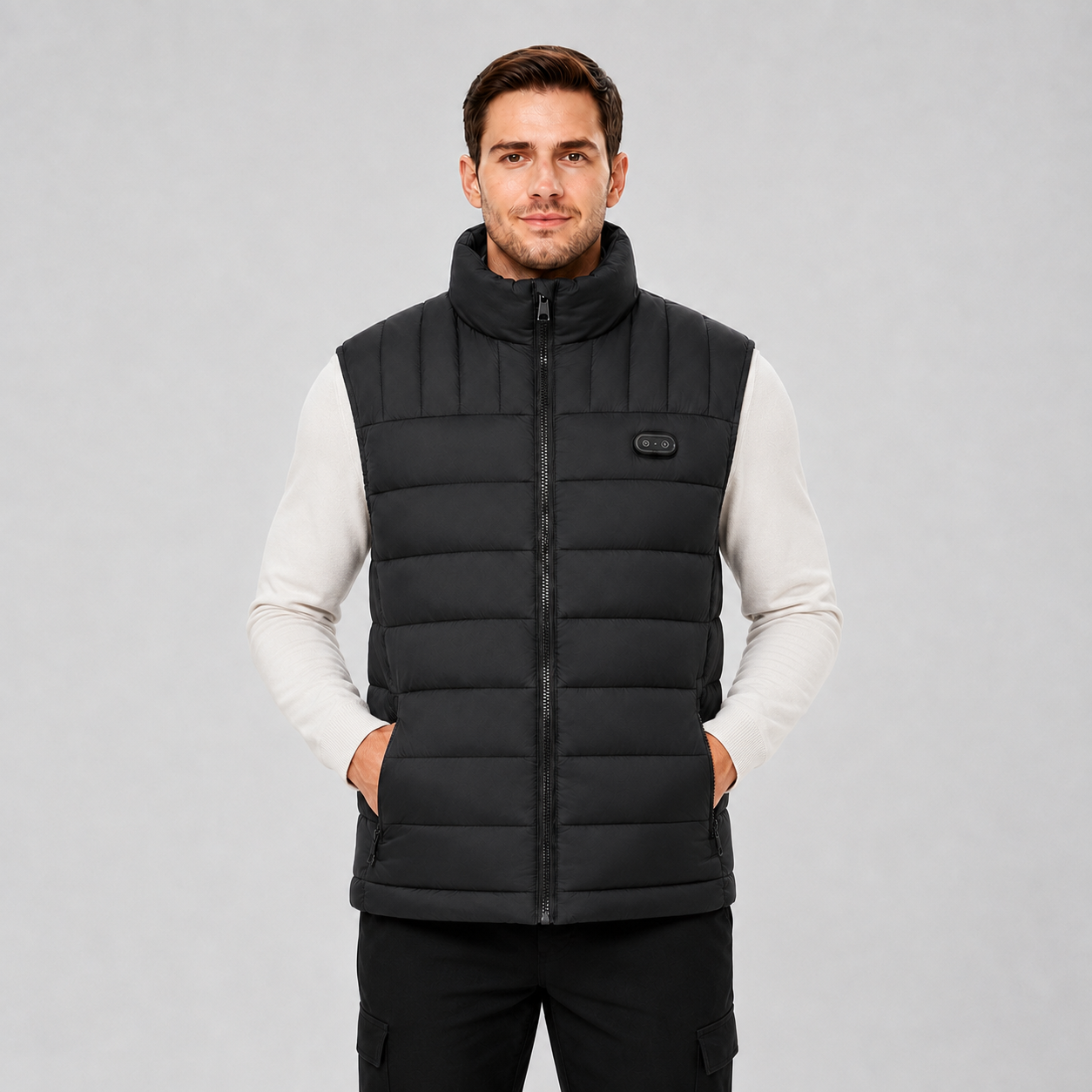 Men's Premium Heated Vest for Outdoor Winter Adventures-Black