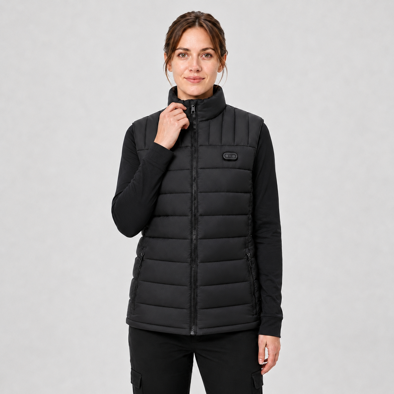Women's Premium Heated Vest for Outdoor Winter Adventures-Black