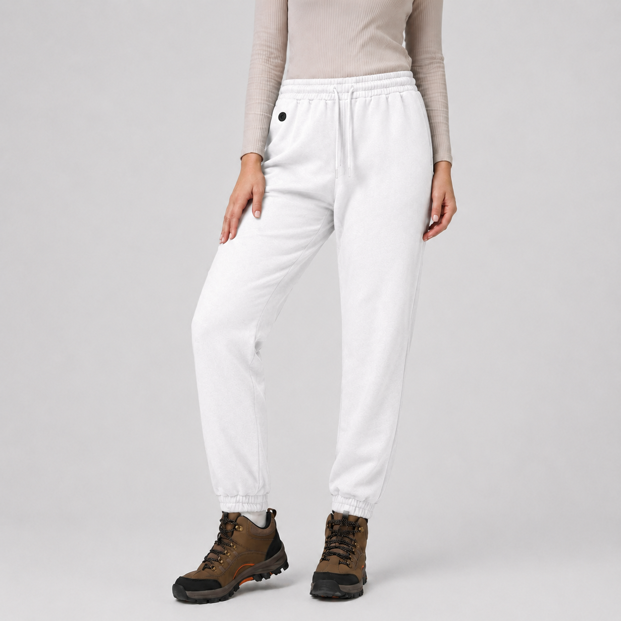 Women's Smart Heated Sweatpants with Adjustable Warmth-Gray