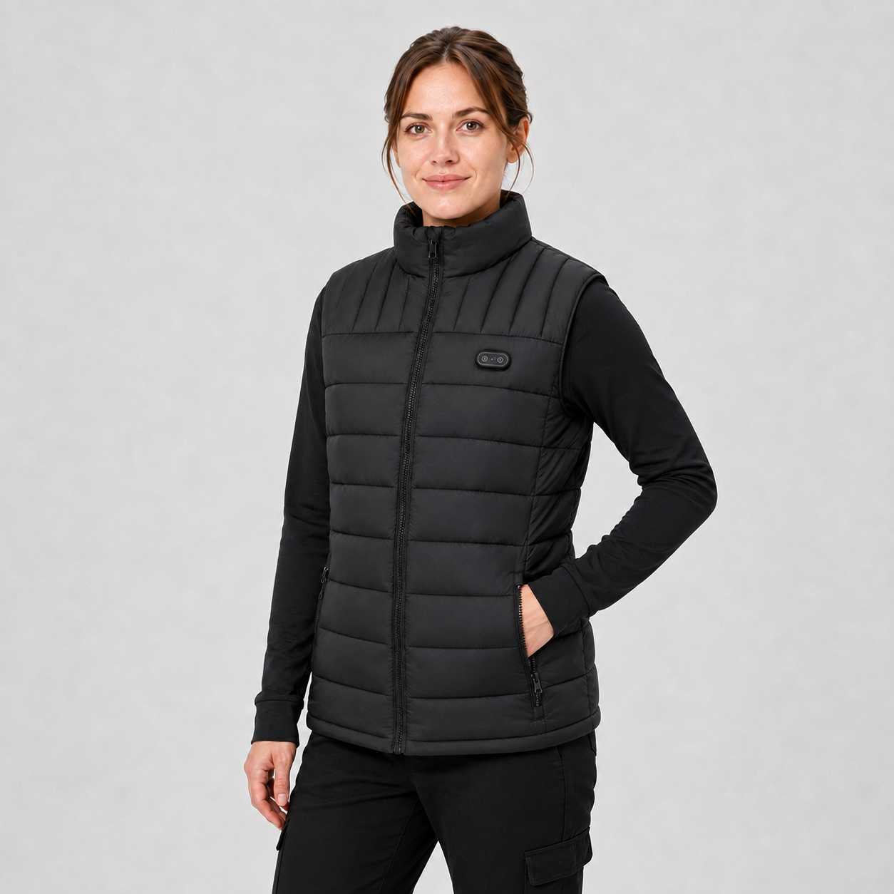 Women's Premium Heated Vest for Outdoor Winter Adventures-Black