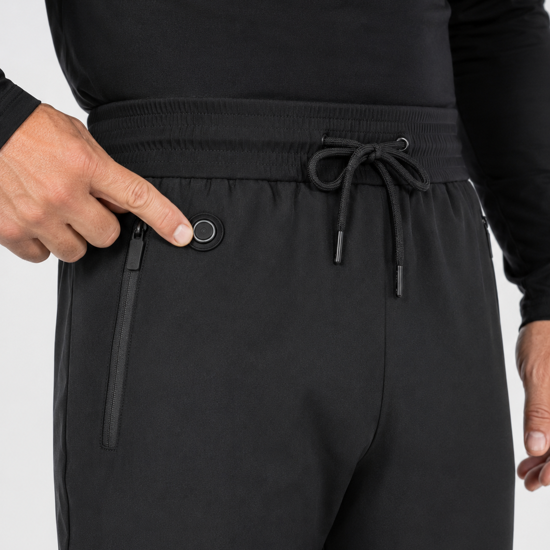 Men's Smart Heated Pants for Winter Comfort-Black