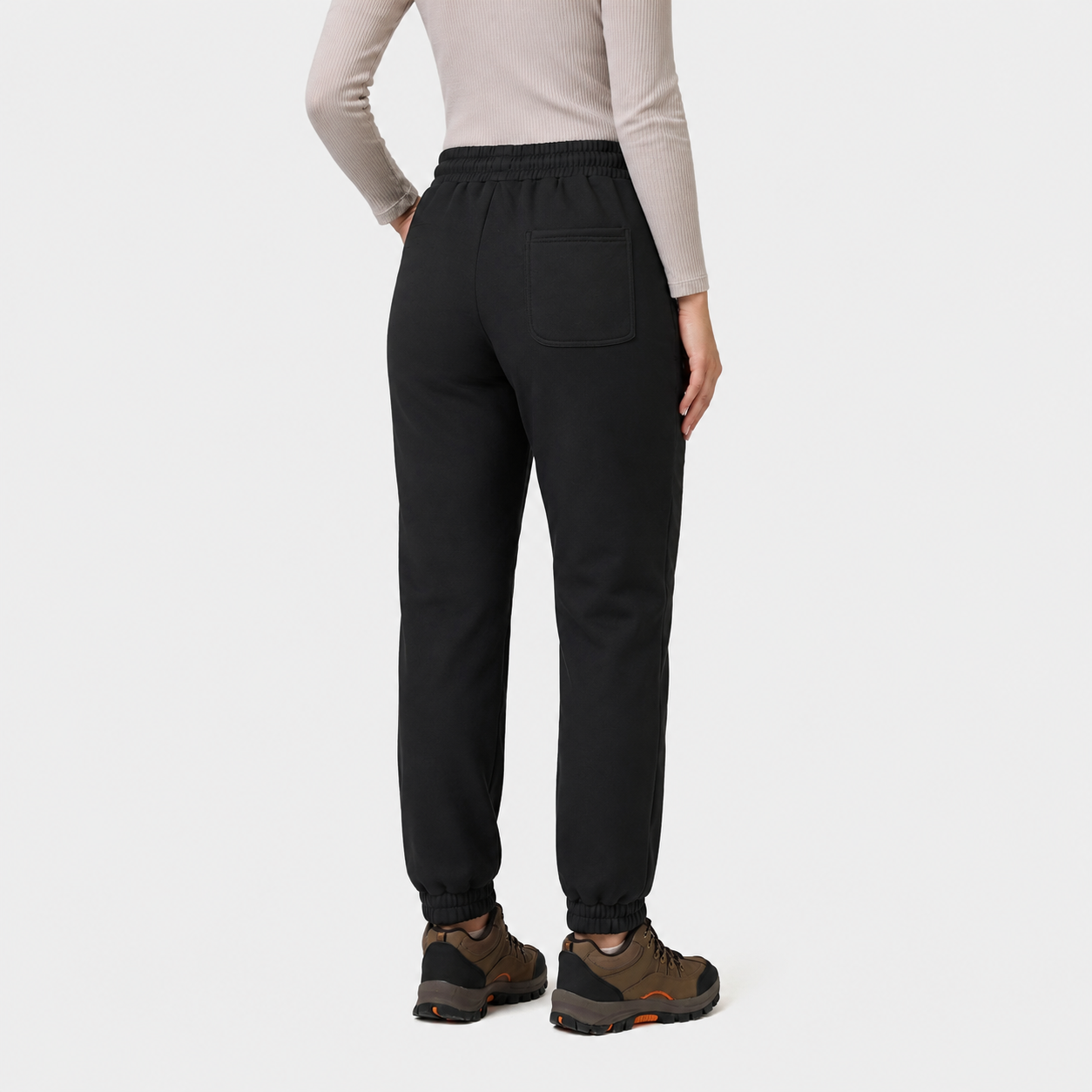 Women's Smart Heated Sweatpants with Adjustable Warmth-Black