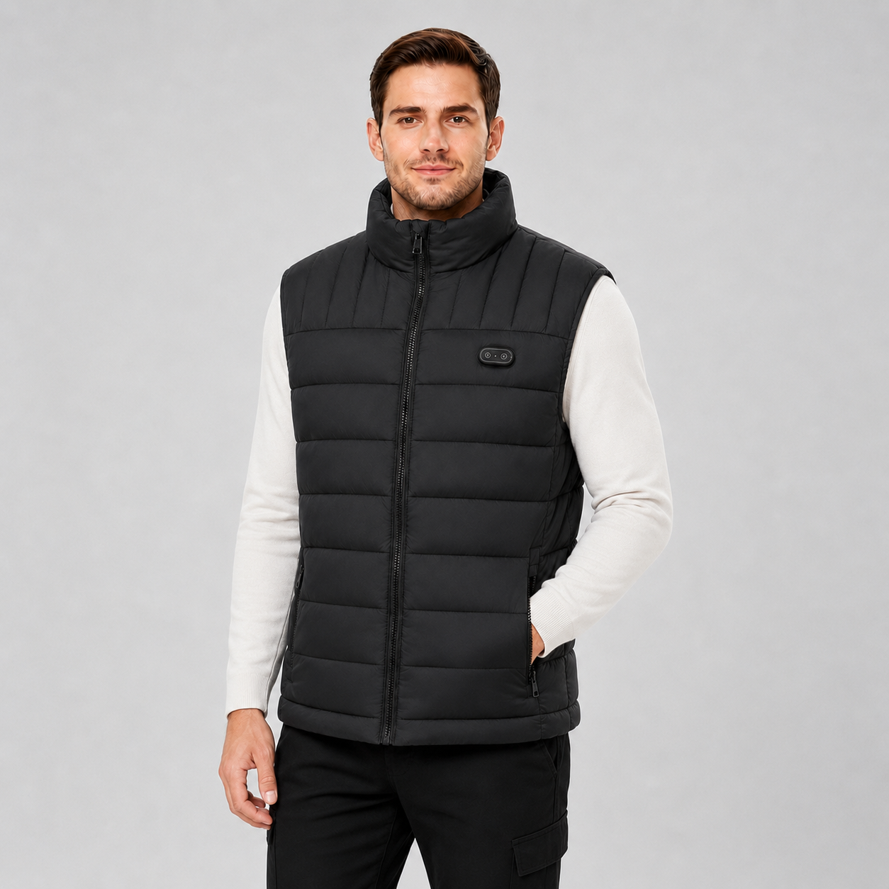 Men's Premium Heated Vest for Outdoor Winter Adventures-Black