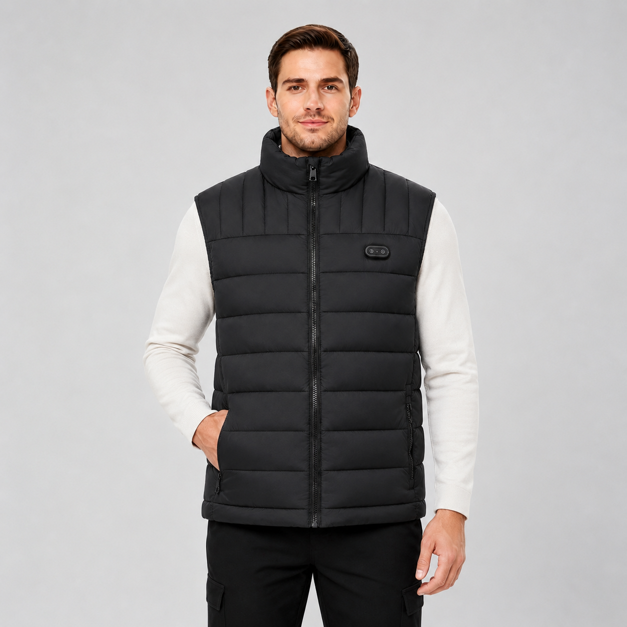 Men's Premium Heated Vest for Outdoor Winter Adventures-Black