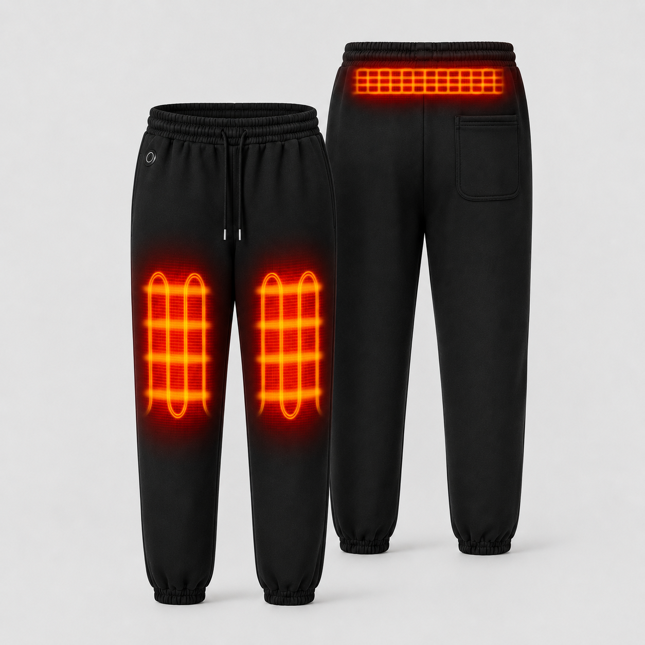 Women's Smart Heated Sweatpants with Adjustable Warmth-Black