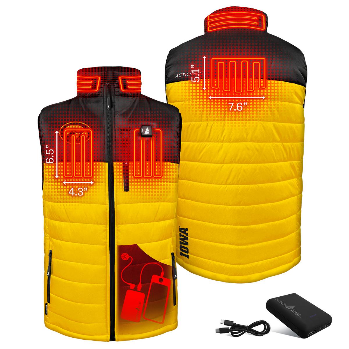Heatrea Iowa Hawkeyes 5V Men's Colorblock Puffer Battery Heated Vest