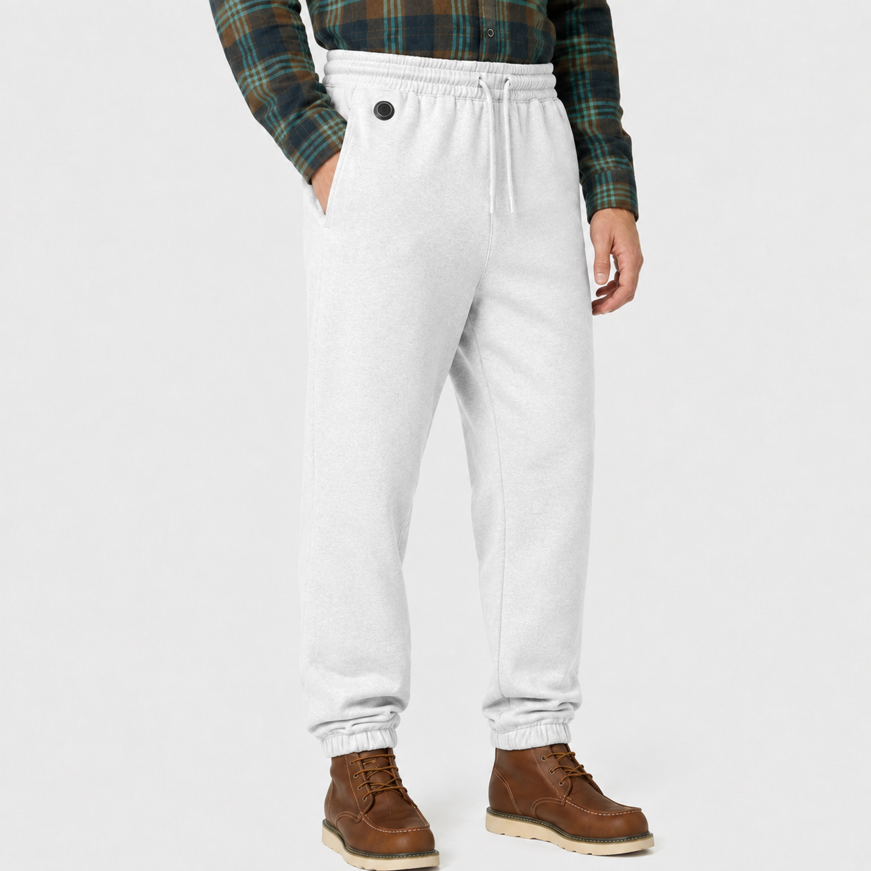 Men's Smart Heated Sweatpants with Adjustable Warmth-Gray