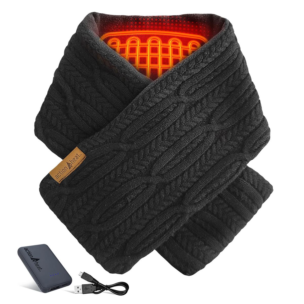 Heatrea 5V Battery Heated Cable Knit Wrap Scarf