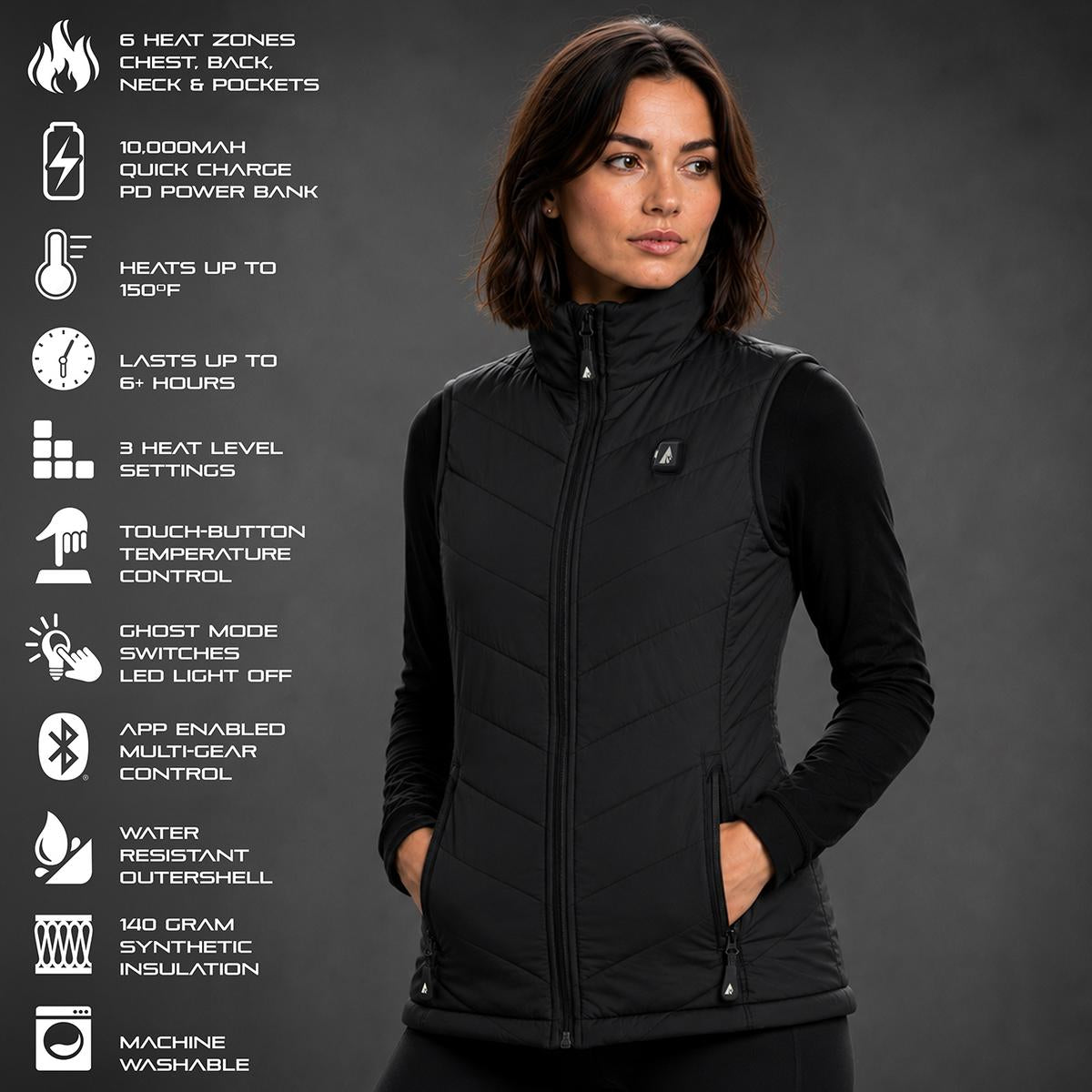 Heatrea Pro Series+ Bluetooth Women's Puffer Heated Vest