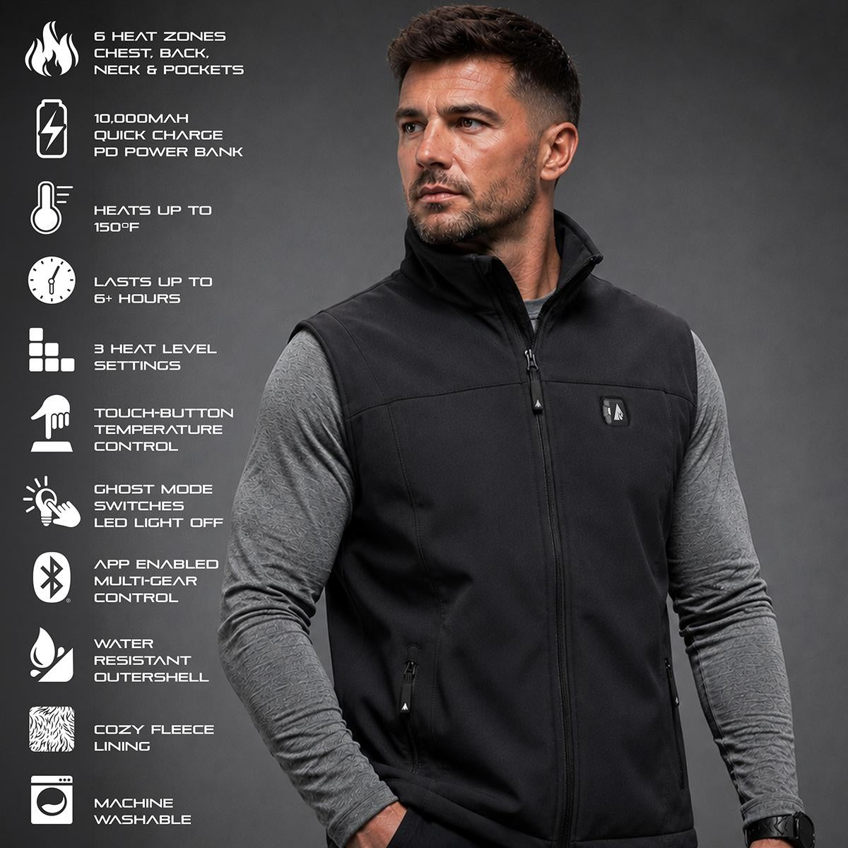 Heatrea Pro Series+ Bluetooth Men's Softshell Heated Vest