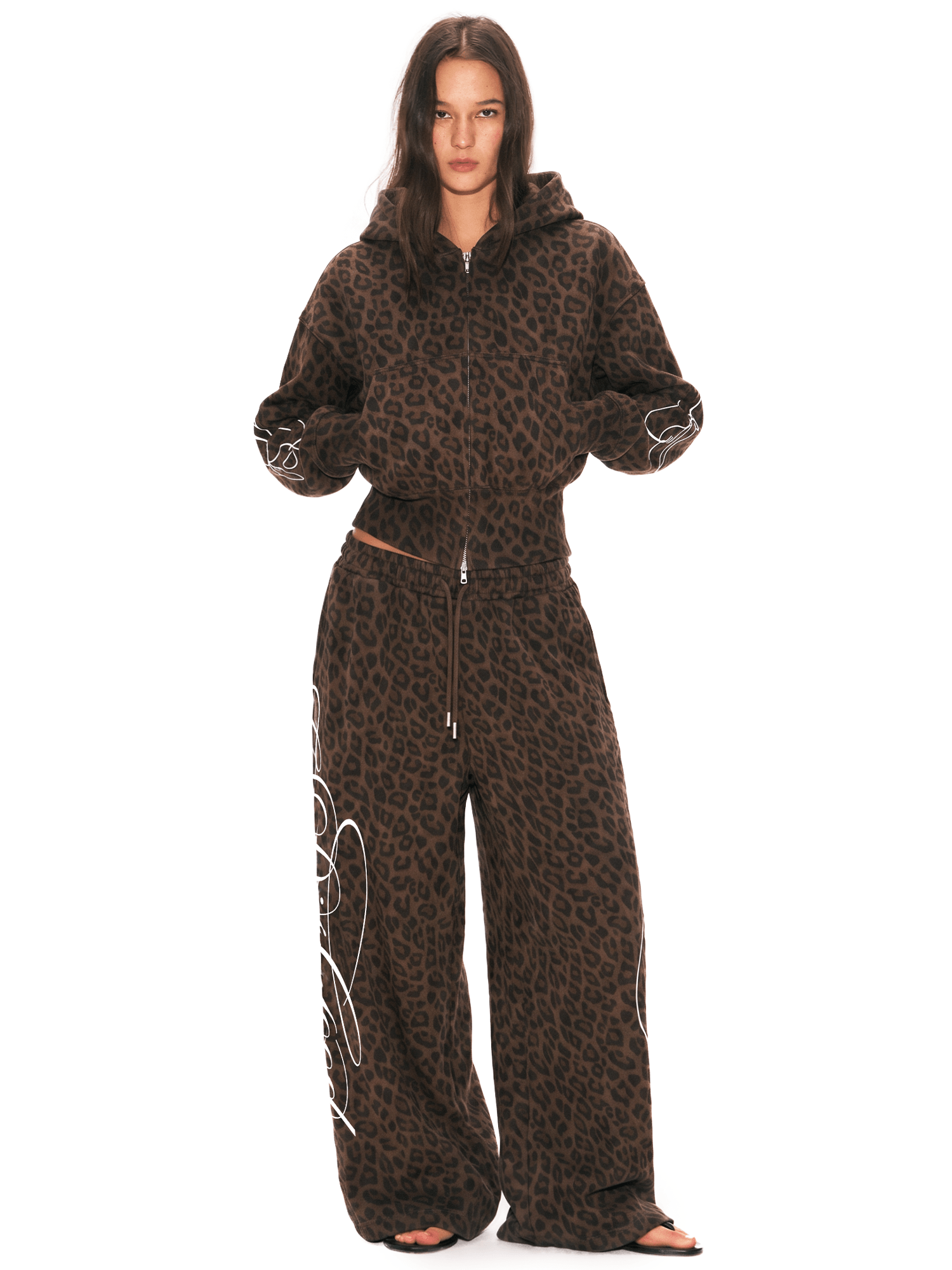 Graffiti Leopard Zip Hoodies