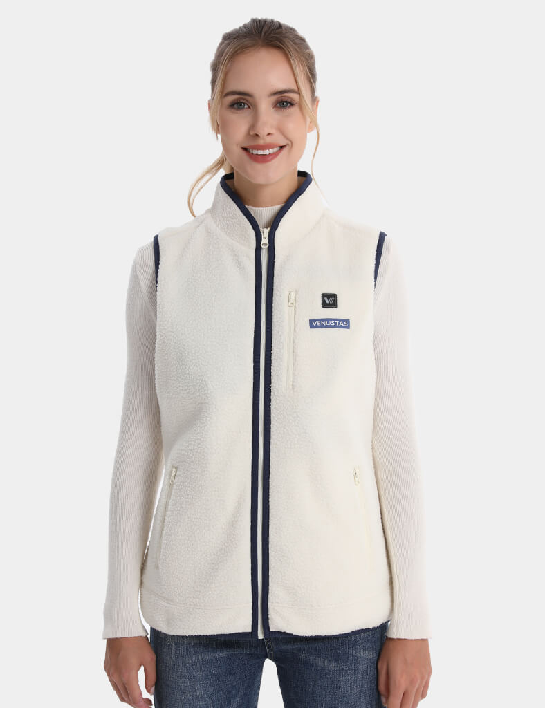 Women's Colorblock Heated Recycled Sherpa Vest 7.4V