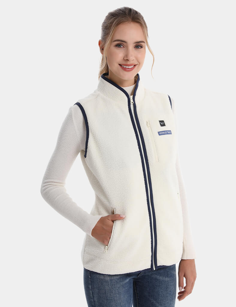 Women's Colorblock Heated Recycled Sherpa Vest 7.4V