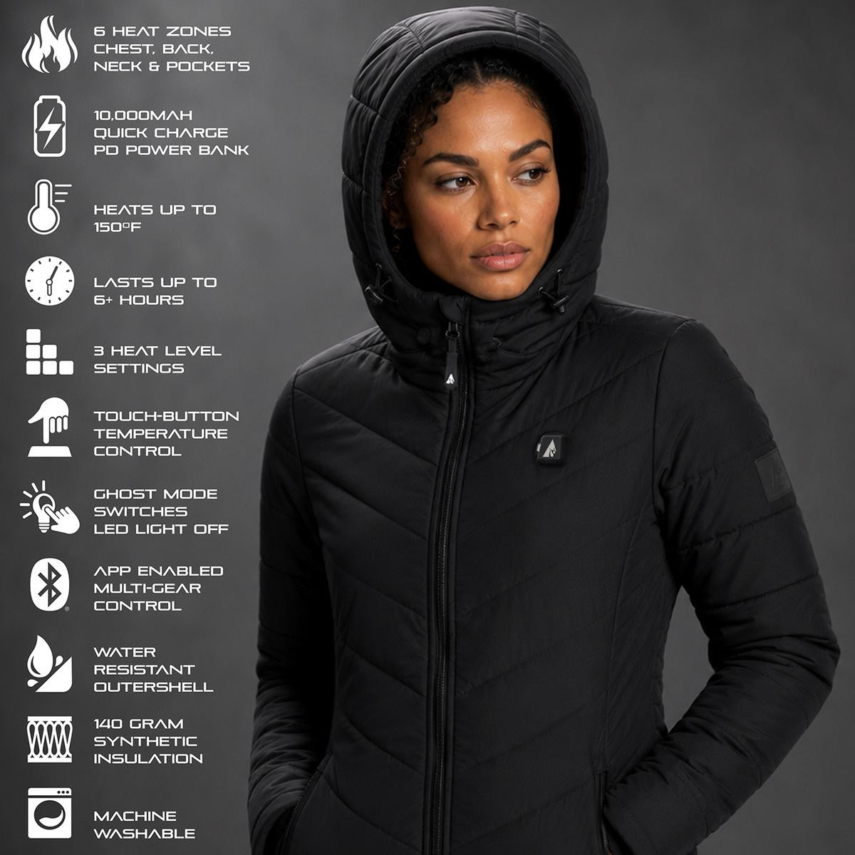 Heatrea Pro Series+ Bluetooth Women's Puffer Heated Jacket