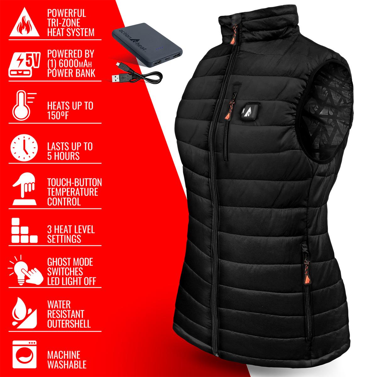 Heatrea 5V Women's Battery Heated Insulated Puffer Vest