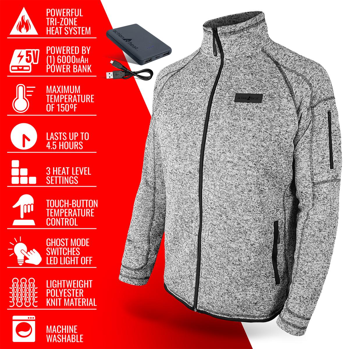 Heatrea 5V Men's Battery Heated Sweater Jacket