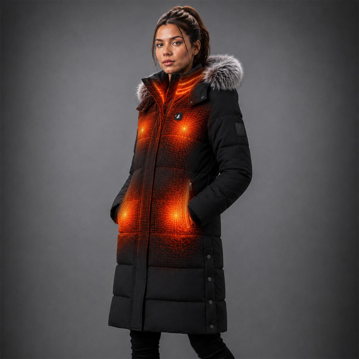 Heatrea Pro Series+ Bluetooth Women's Long Puffer Heated Jacket