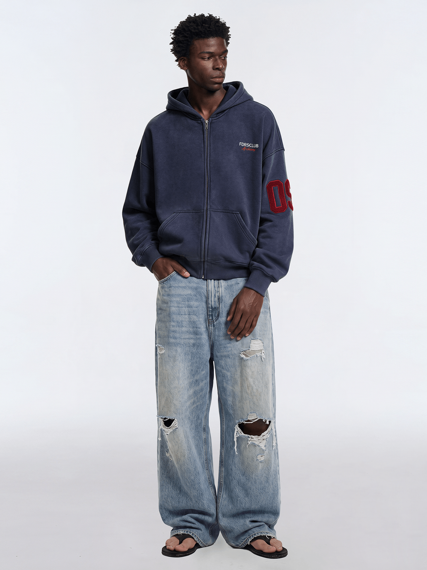 Signature Embroidered Zip Hoodie