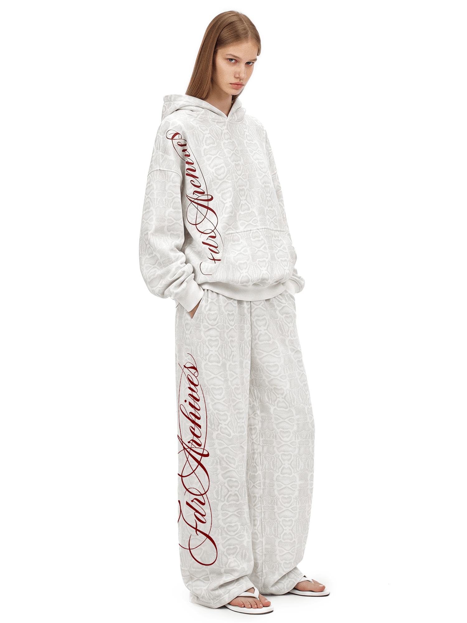Script Snakeskin Oversized Hoodie