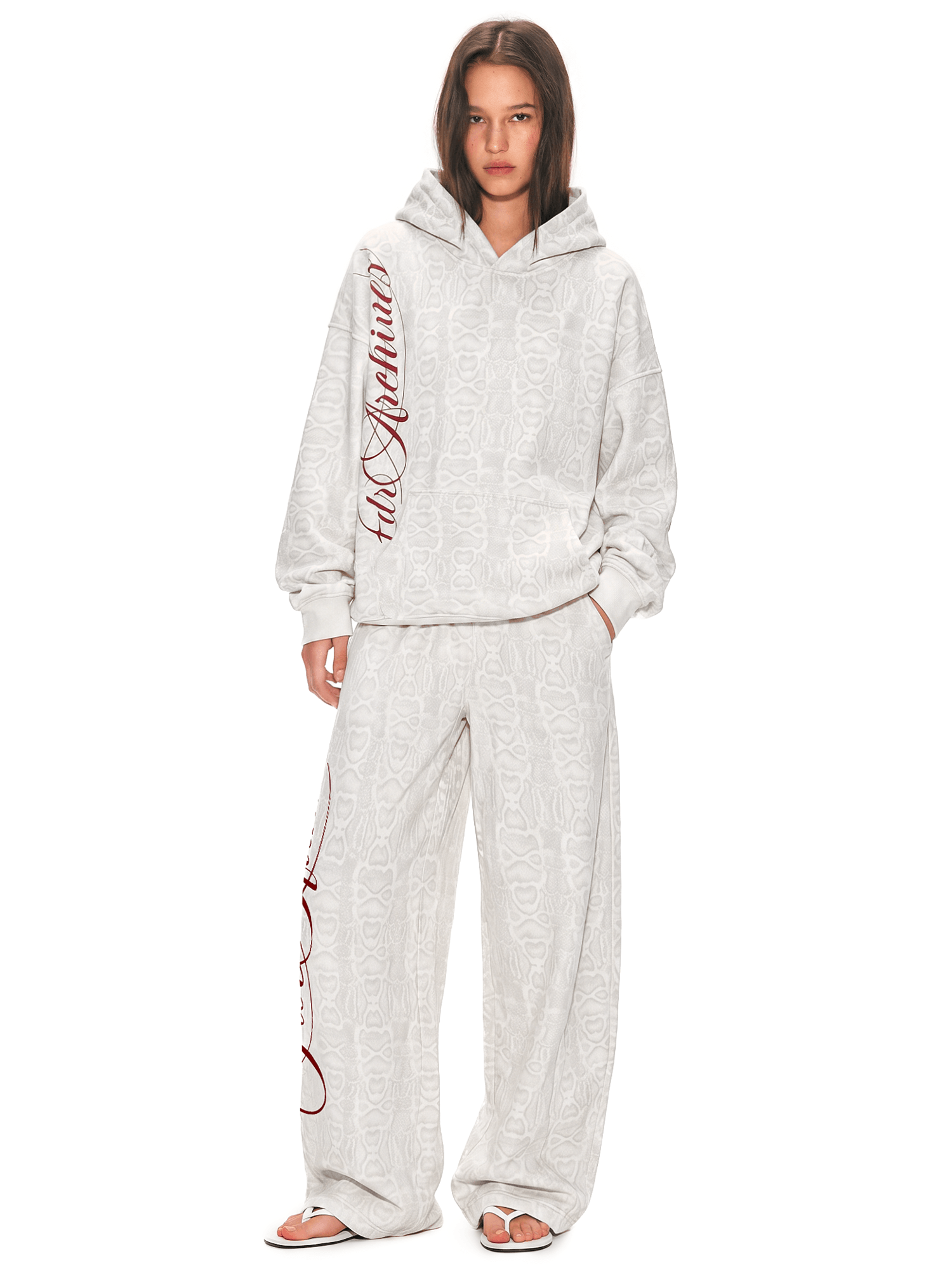 Script Snakeskin Oversized Hoodie