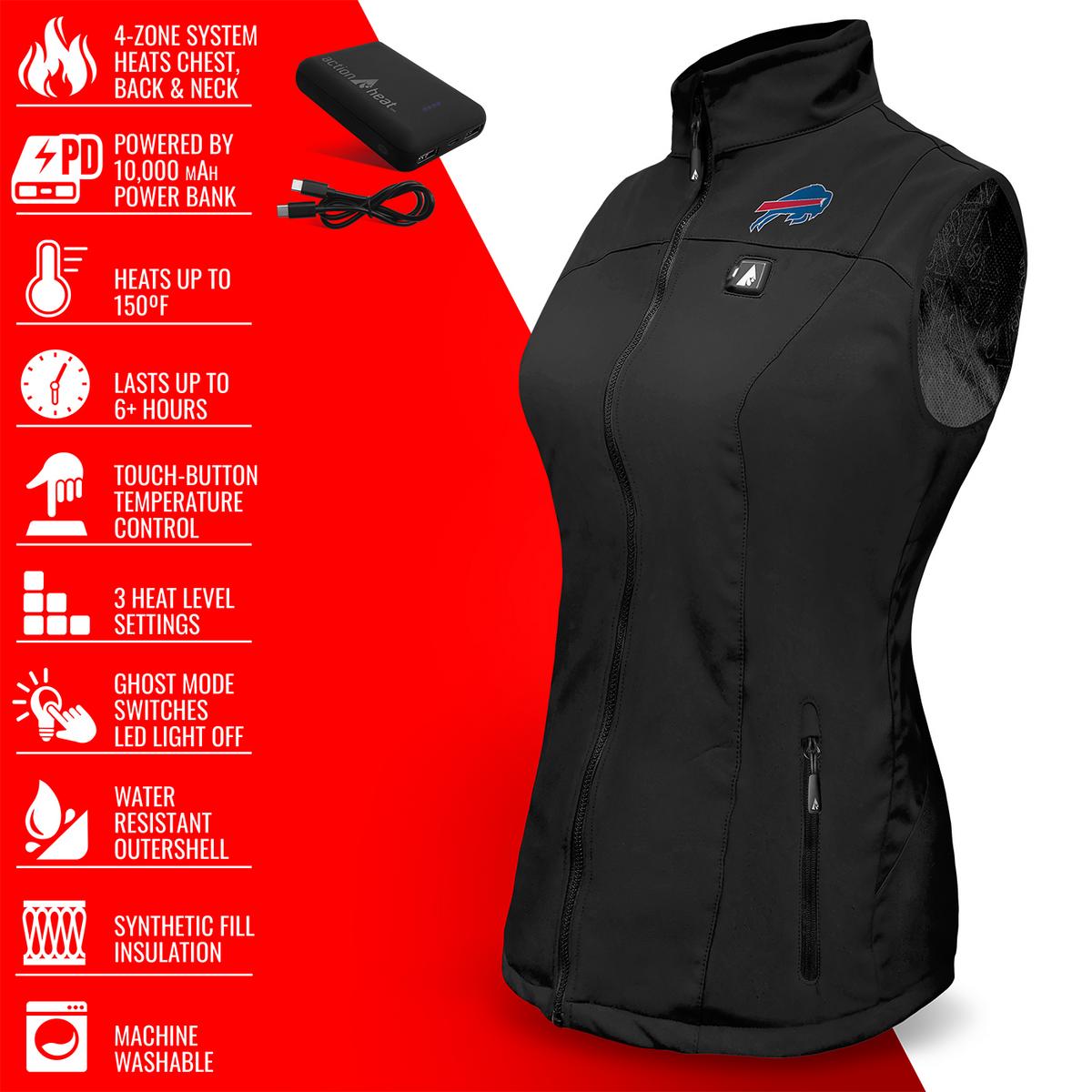 Heatrea Buffalo Bills 5V Women's Softshell Battery Heated Vest