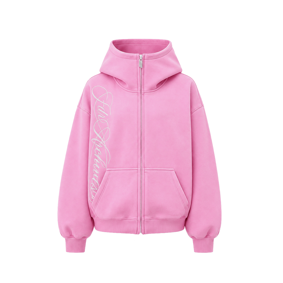 Washed Embroidery Zip Hoodie