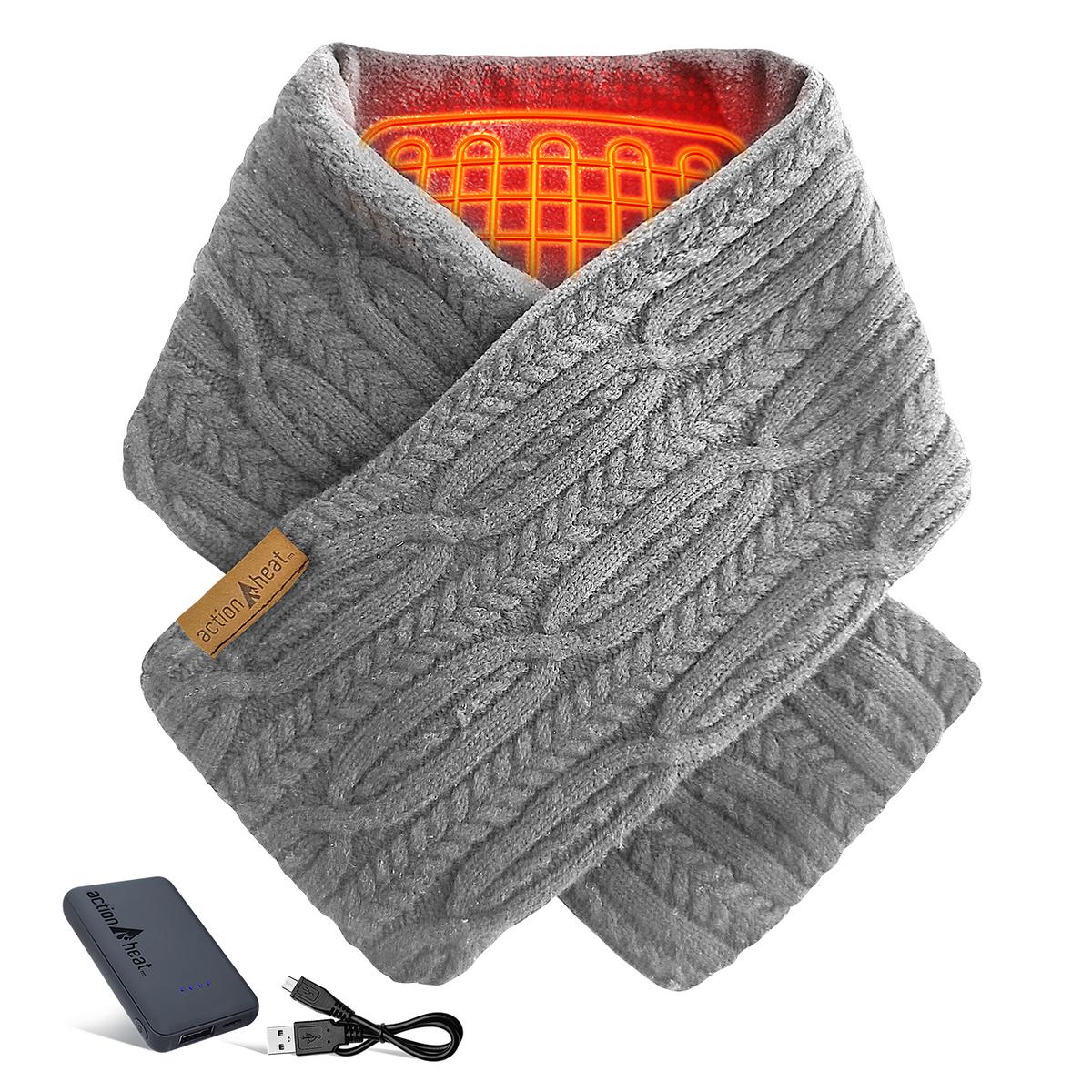 Heatrea 5V Battery Heated Cable Knit Wrap Scarf
