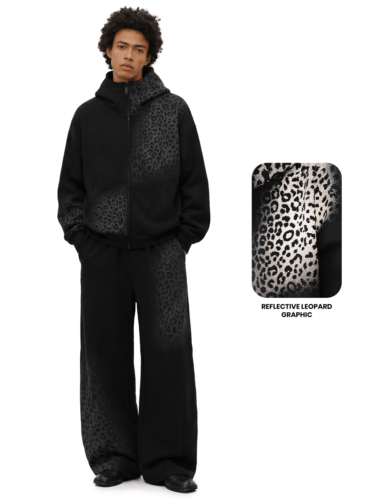 Reflective Leopard Zip Jacket