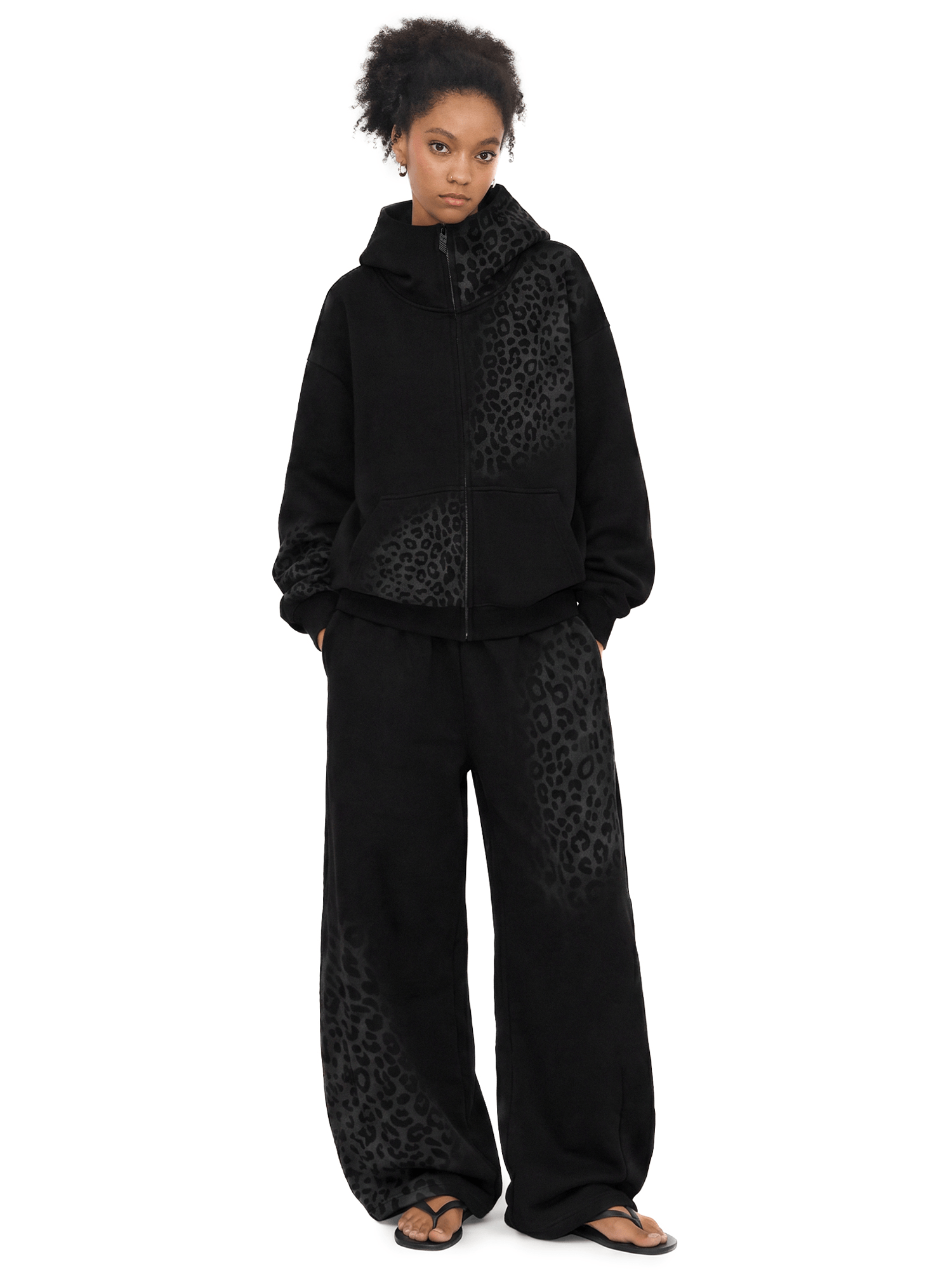 Reflective Leopard Zip Jacket