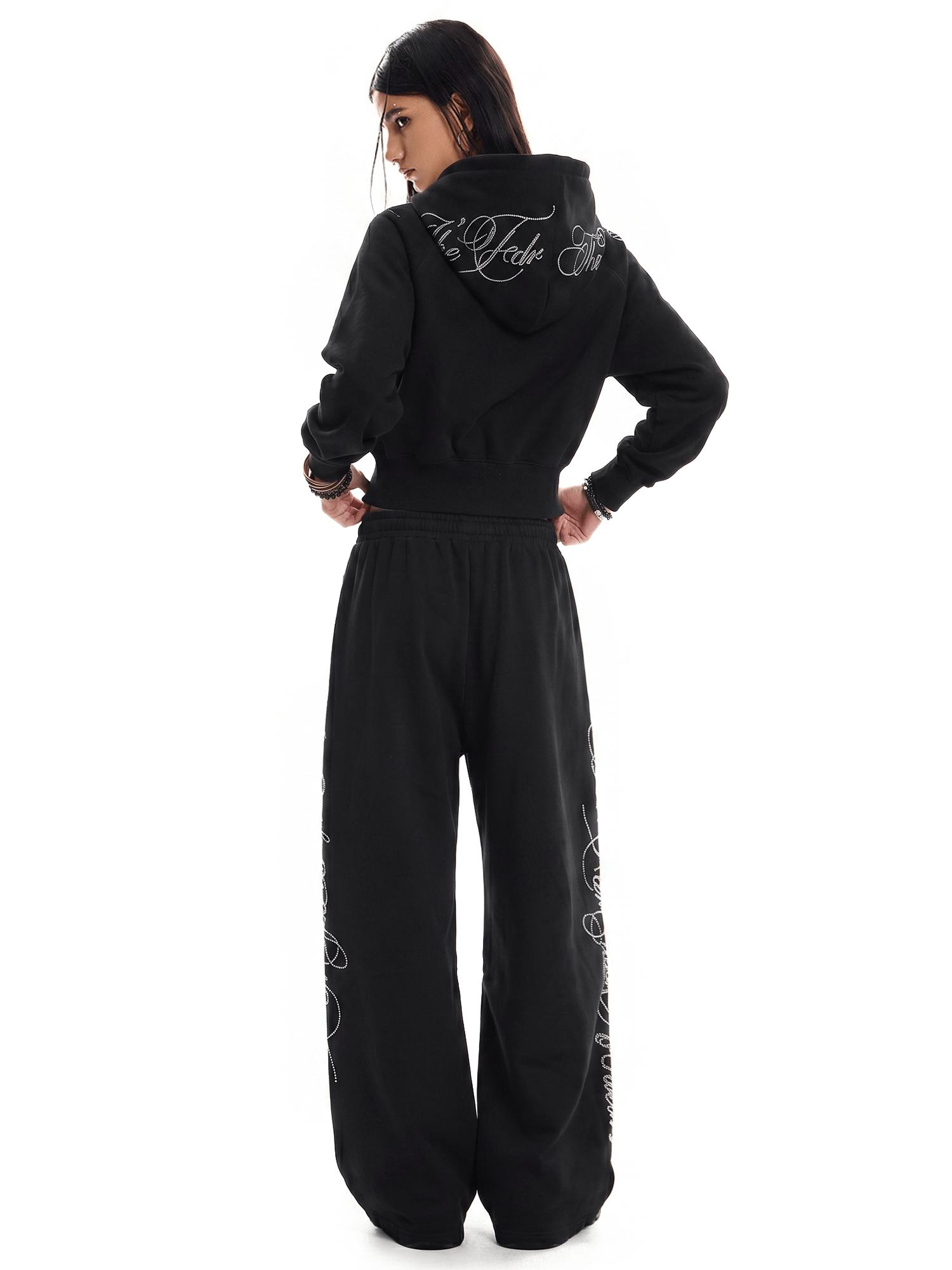 Rhinestone Zip Hoodie