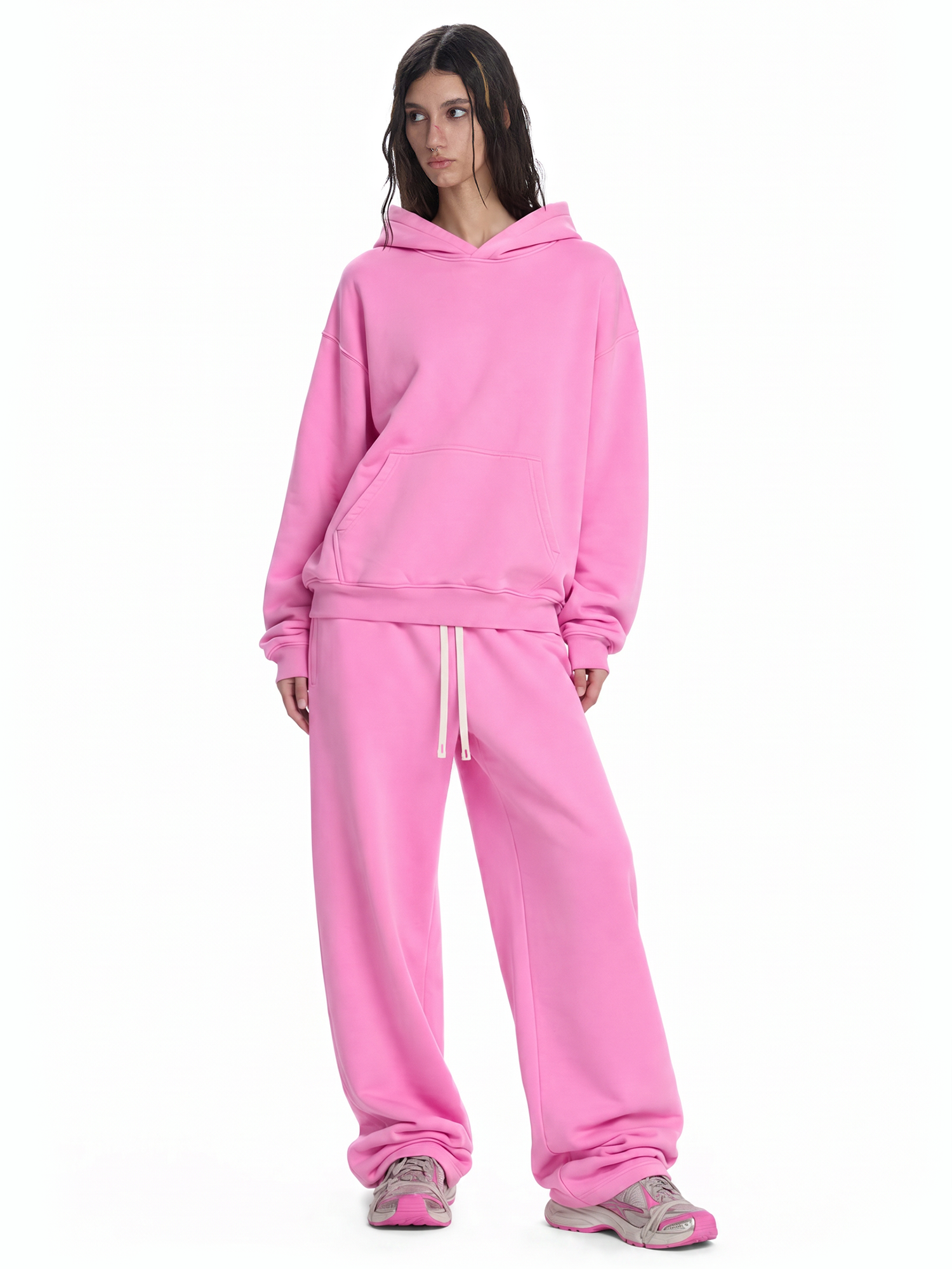 Washed Fleece Boxy Hoodie