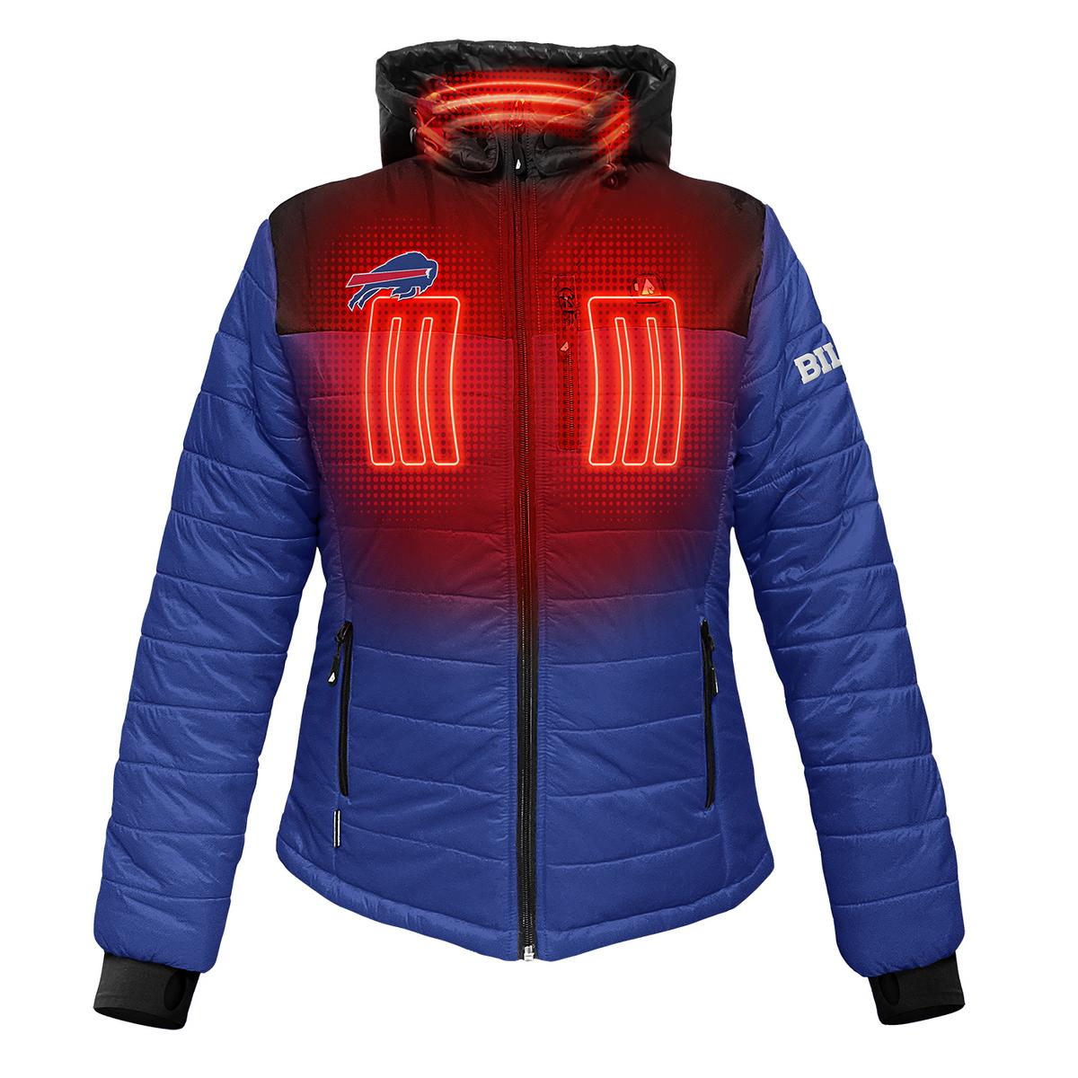 Heatrea Buffalo Bills 5V Women's Colorblock Puffer Battery Heated Jacket