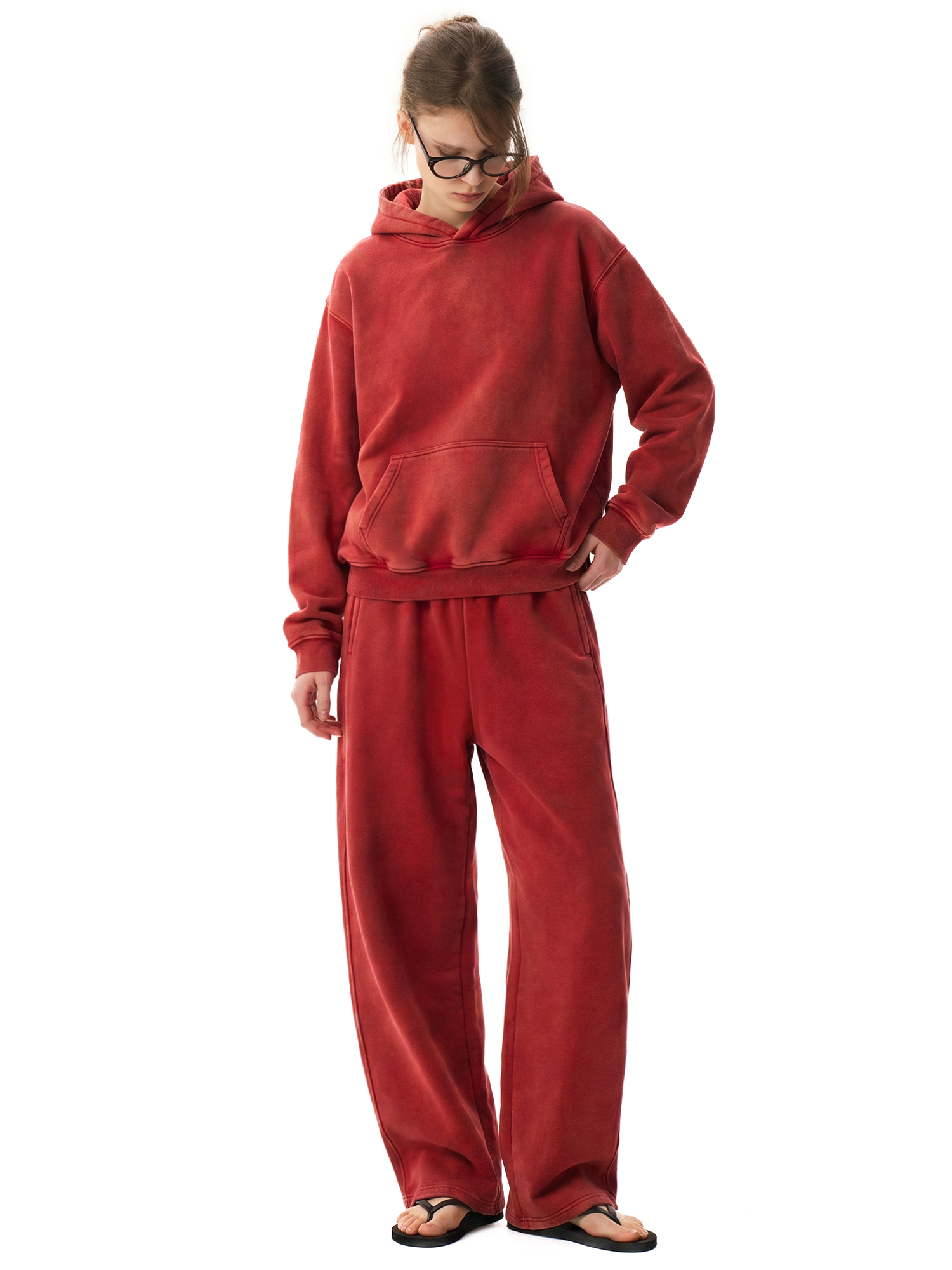 Washed Fleece Boxy Hoodie