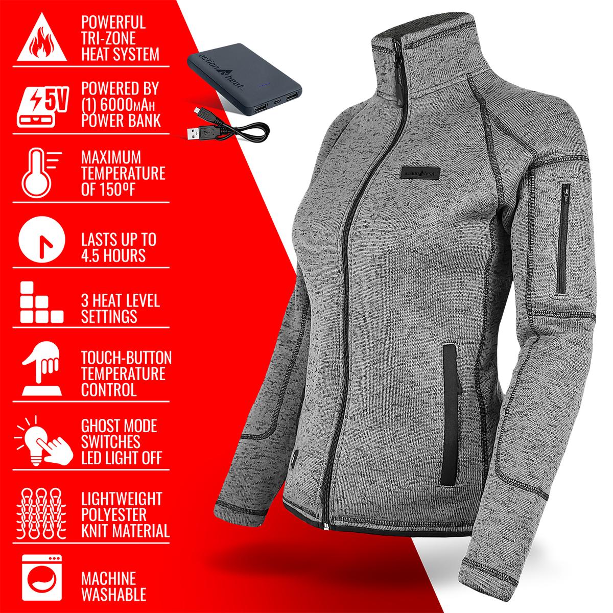 Heatrea 5V Women's Battery Heated Sweater Jacket