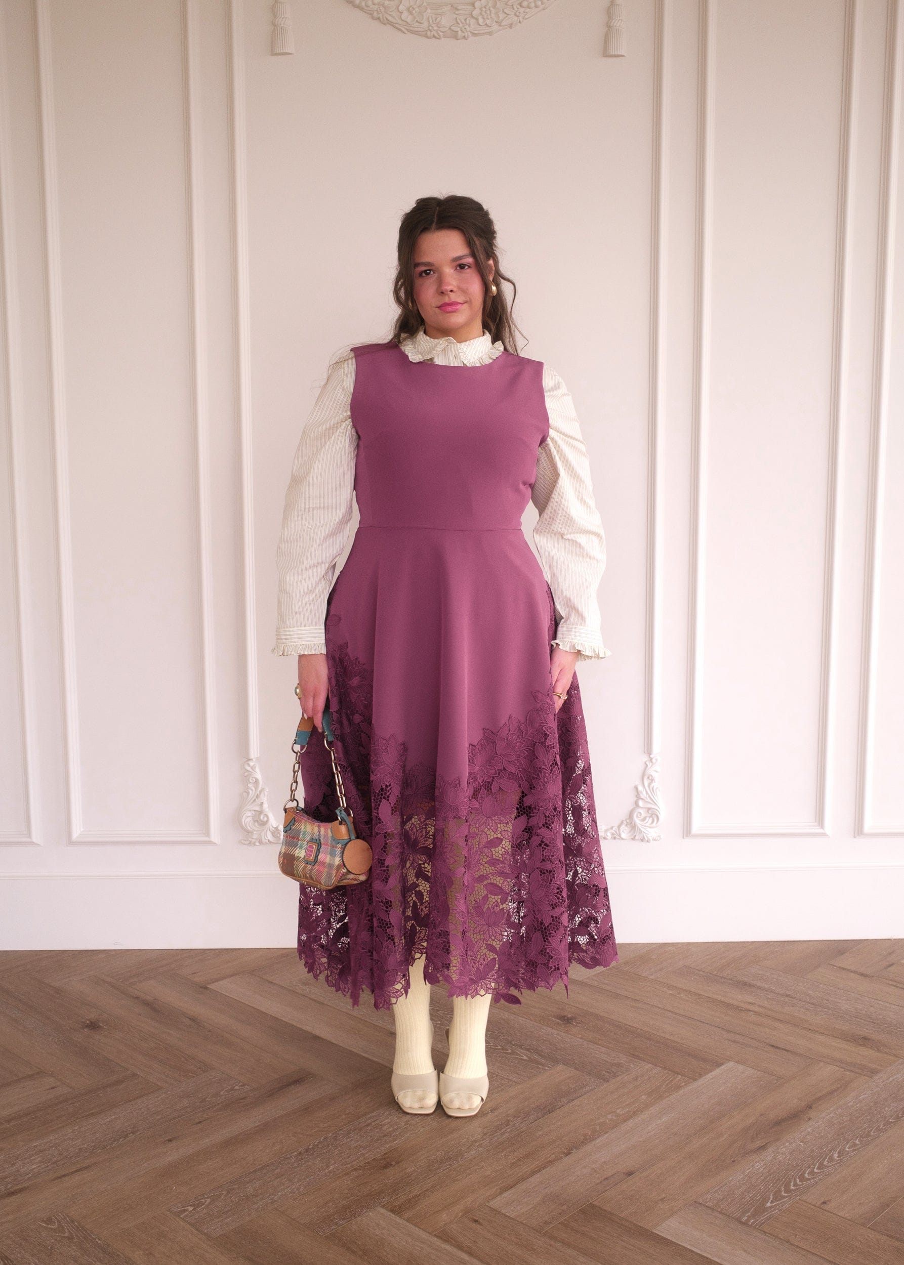 chic size inclusive model wearing Adara Dress