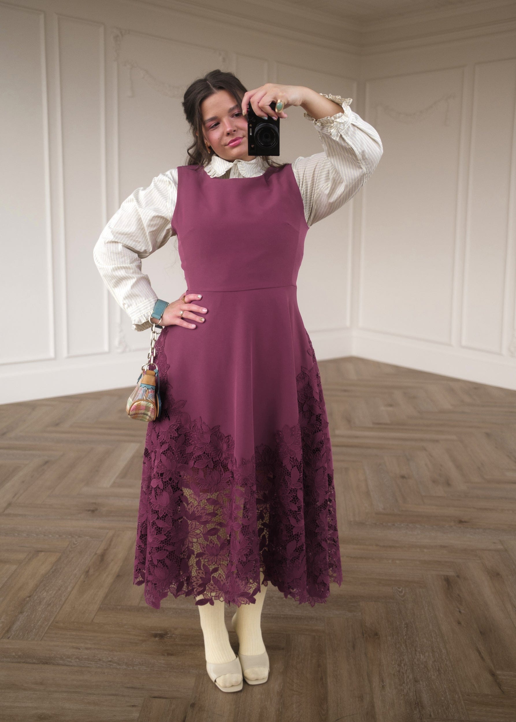 chic size inclusive model wearing Adara Dress