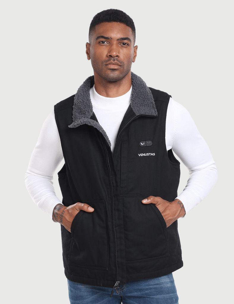 Men’s Heated Canvas Vest 12V with Dual Control, M65 [Final Sale]