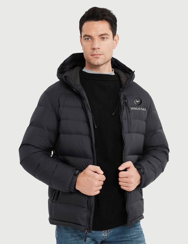 Men's Heated Down Coat with Heating Pockets, 7.4V, M61 [Final Sale]